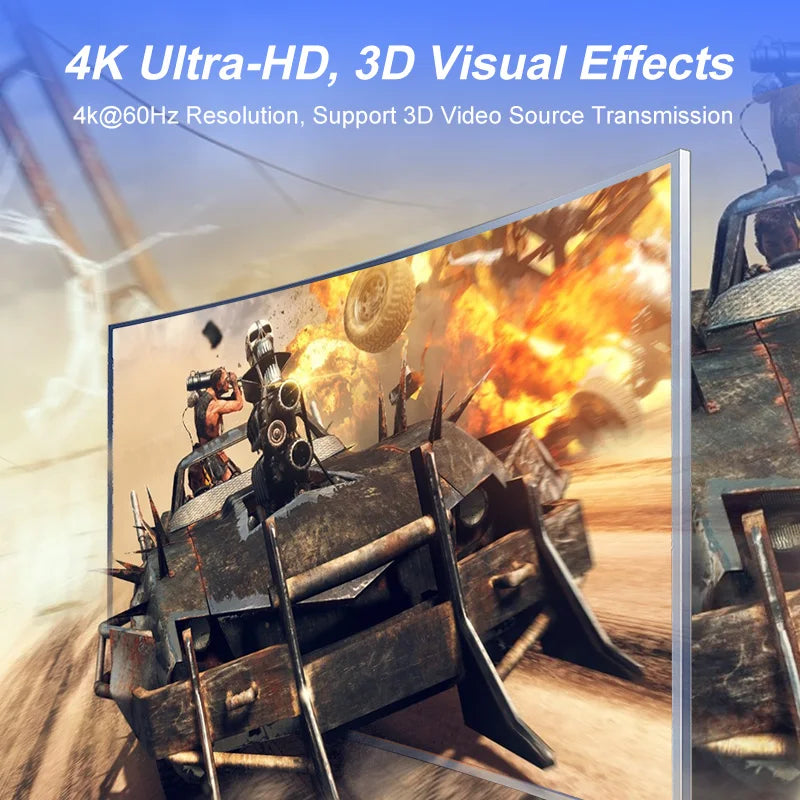 4K HDMI to DP Cable HDMI To Display Port Converter 144Hz Audio Video DisplayPort Cord Unidirectional HDMI to DP 1.2 Adapter