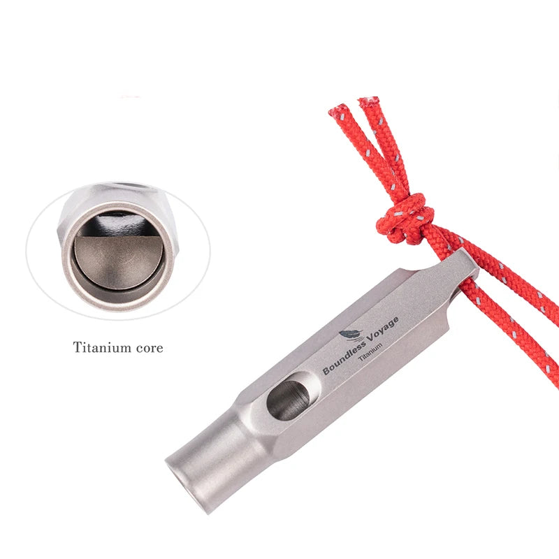 Boundless Voyage Titanium Whistle Emergency Survival Safety Whistles Outdoor Travel Camping Coaches Training Whistles