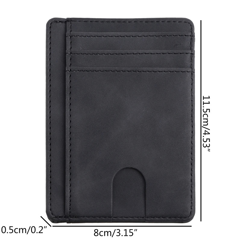 Slim RFID Blocking Leather Wallet Credit ID Card Holder Purse Money Case for Men Women Fashion Bag N15 19 Dropship