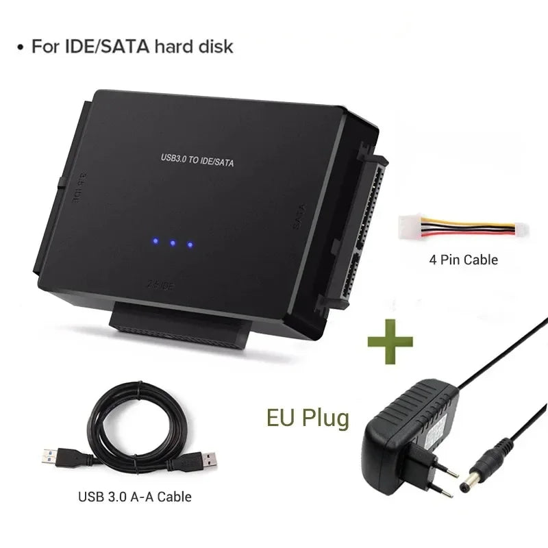 USB 3.2 3.0 to SATA IDE3.0 Converter 2.5/3.5 Inch SSD HDD Hard Drive External Adapter USB 3.0 to Sata III Cable for Laptop PC