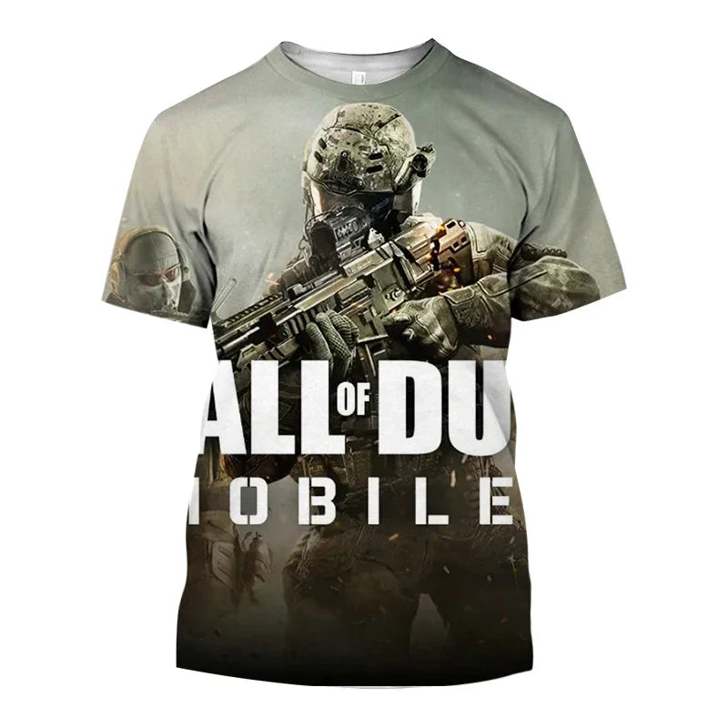 2024 Summer New Hot Call of Duty Game 3d Printed Men's T-shirt Fashion Casual Plus Size Loose Comfortable Breathable Top