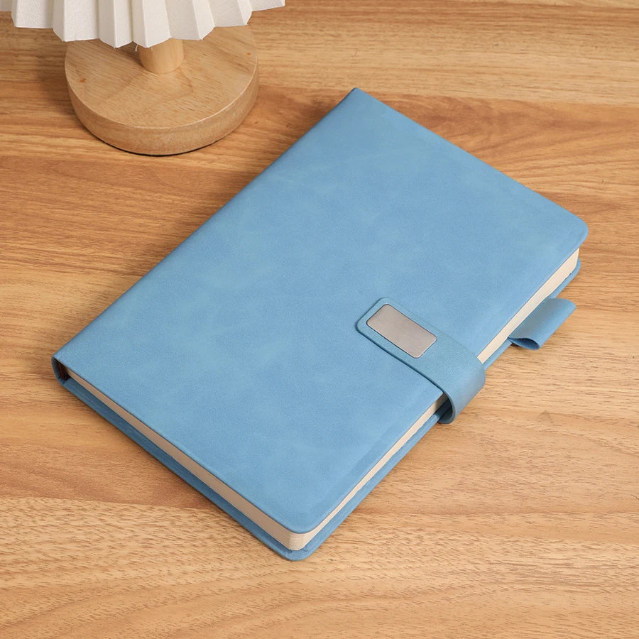Vintage A5 Leather Notebook with Leather Notebook Cover, Personalized Soft Cover and Bookmark, Perfect for Business, Meeting