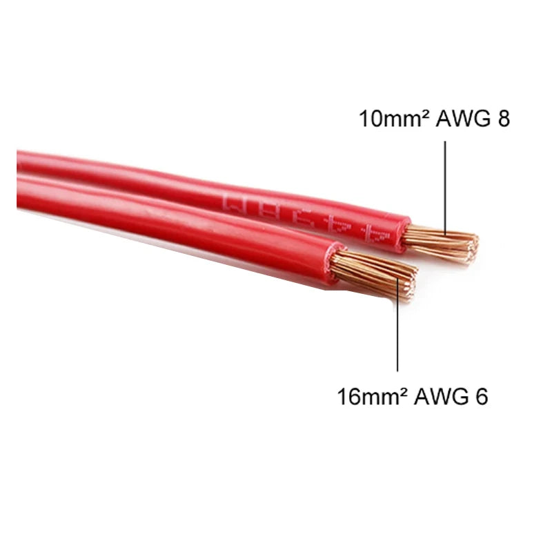 Battery Inverter Cable Set with Terminals 8/6AWG Stranded Copper Cord Solar Power Connection Wire with Lug