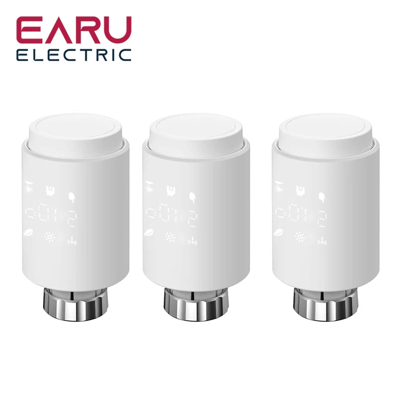 Tuya Smart WiFi Radiator Actuator TRV Programmable Thermostatic Radiator Valve App Remote Temperature Controller Support Alexa