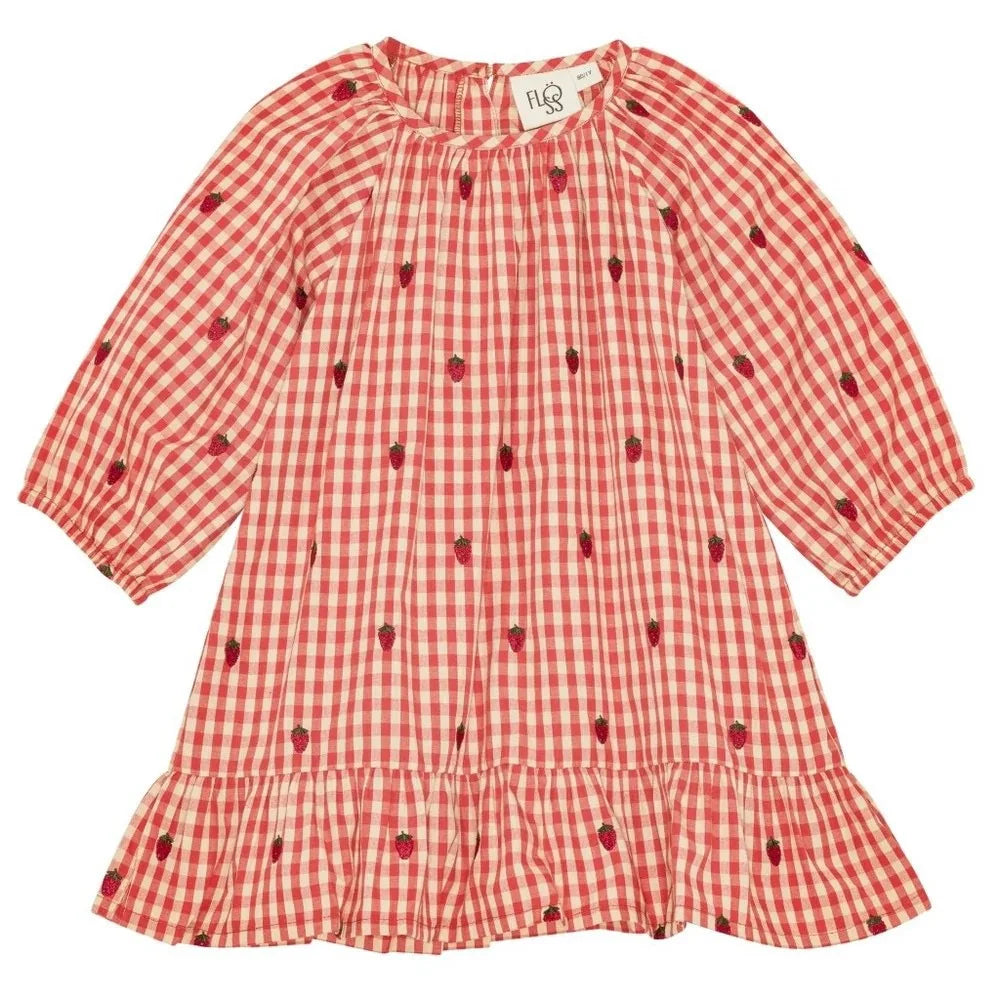 2025 New Kids Girls Clothes AW New Toddler FL Cute Bow Strawberry Printed Dresses Denim Vest Dress Jeans Children Clothing