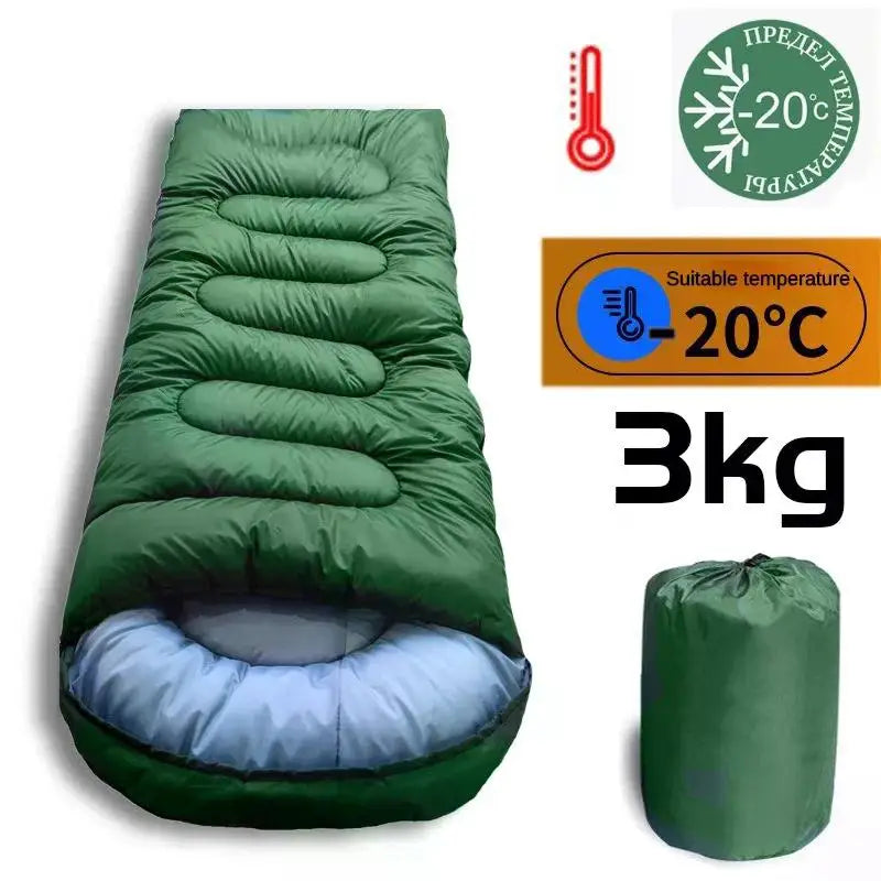 3.5KG Thickened and widened oversized sleeping bag -15 ℃ -25 ℃ cold waterproof warm outdoor cotton sleeping bag