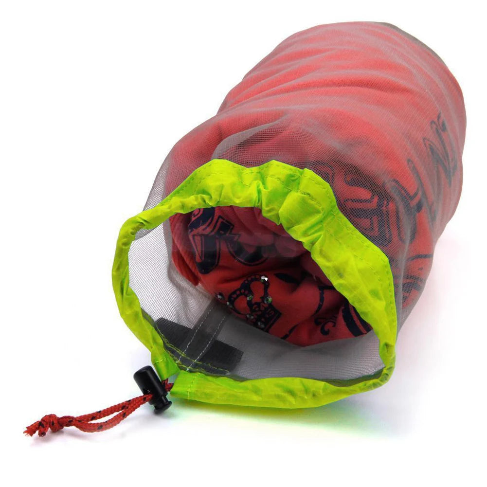 Outdoor Bag Ultralight Mesh Stuff Sack Camping Sports Drawstring Storage Bag Hiking Tools Climbing Drawstring Bolsa