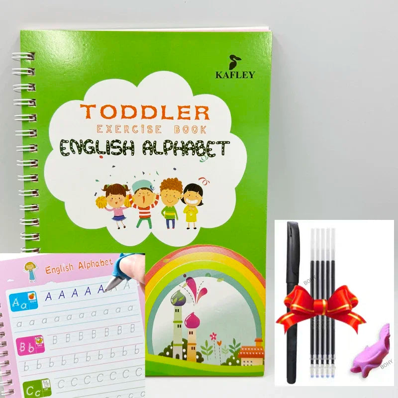 3D Calligraphy Copybook Reusable Learning Math English Book Drawing Numbers Education for Kids Letter Practice Toy Gifts