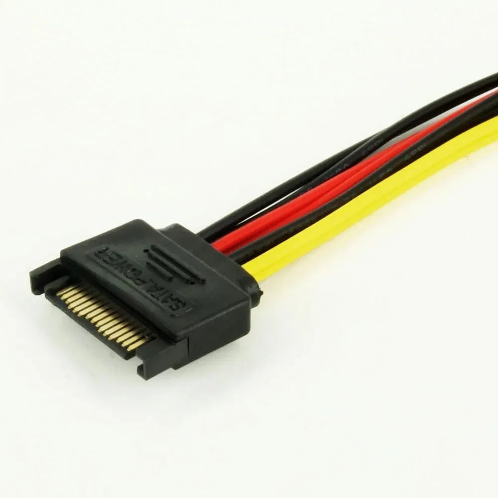 SATA 15pin Male to 2 x SATA 15pin Female Hard Disk Power Cable Serial ATA Y Splitter Dual Extension Cord Adapter Connector