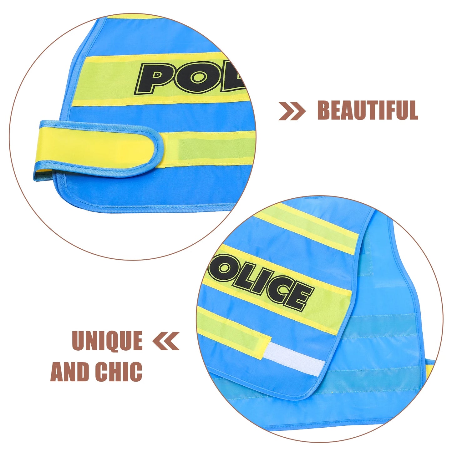 Toddler Police Costume Kids Clothing Cosplay Vest Children Police Vest Police Costume Dress-up For Make Up Child Boys Outfits