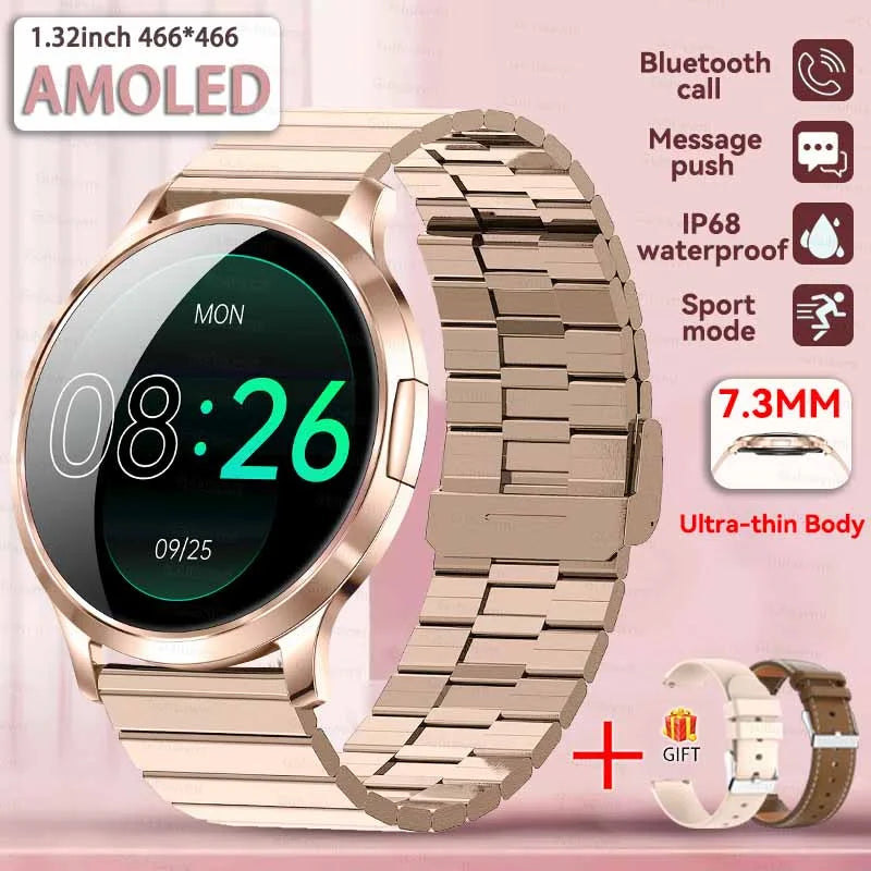 Women's Health Fashion Smart Watch 3D Curved HD Screen Heart rate Bluetooth call Sports Fitness Bracelet Light luxury SmartWatch