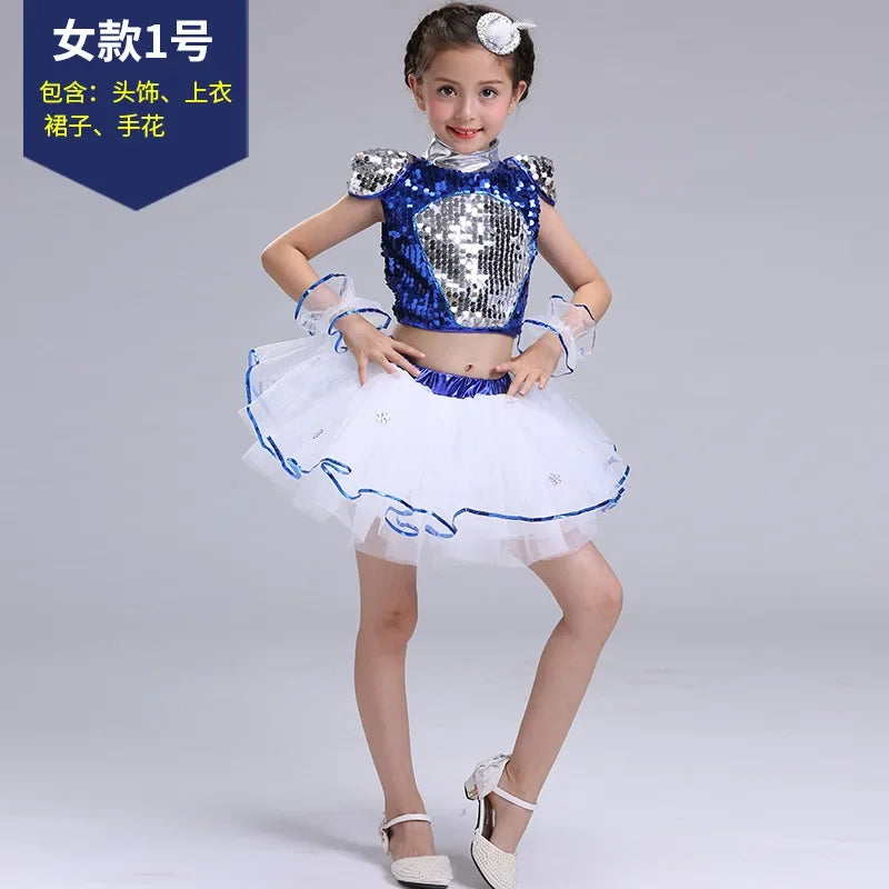 Show 2 Piece Set Children Costumes Summer Baby Girl Clothes Robe Fille Sequin Fashion Teen Boy Outfit Roupa Infantil Kids Suit