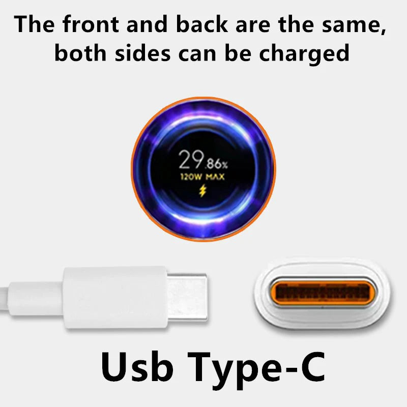 Original 120W USB Turbo Fast Charging Cable For Xiaomi mi 15 14 13 12 11 6A 67W Type C Cable Redmi Note 10 9 8 7 Pro K70 Poco X6