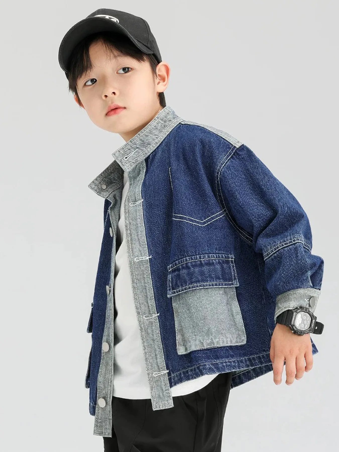 Children's Clothing Boys' Fashionable Jackets Spring and Autumn New Spring Internet Celebrity Clothing Boys' Jackets Denim Jacke