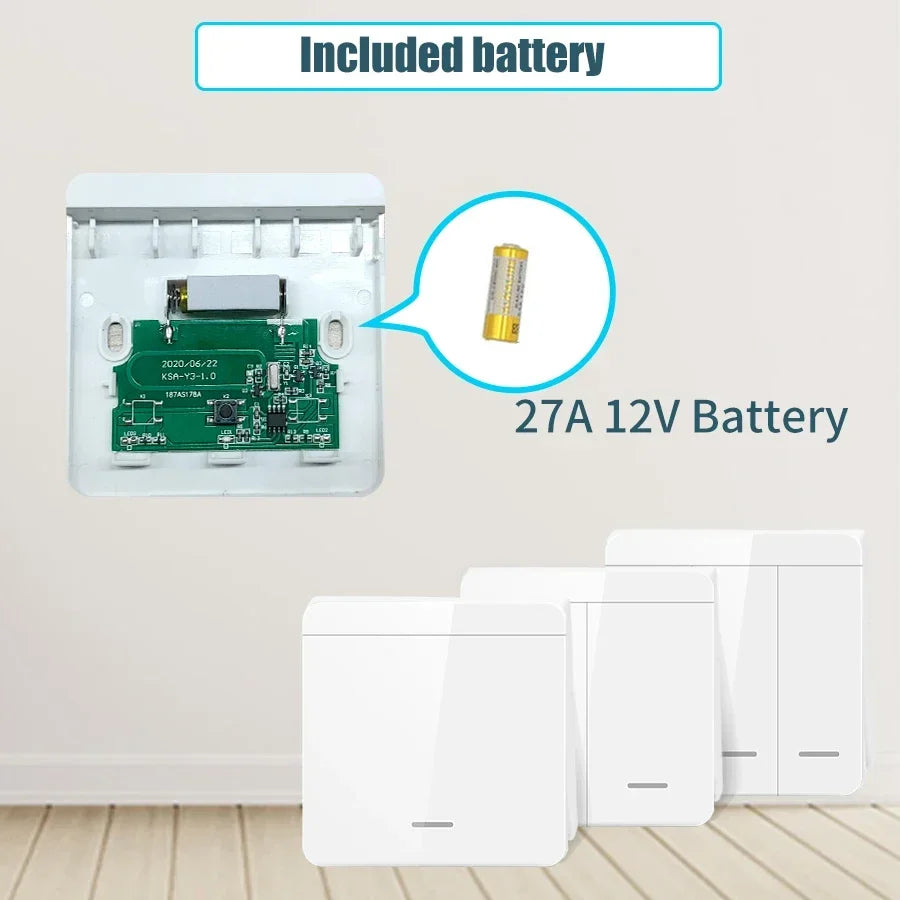 Wireless Smart Wall Switch RF 433Mhz Interruptor Light Switch Remote Control 1/2/3Gang Panel Receiver For Lamp Home Decoration