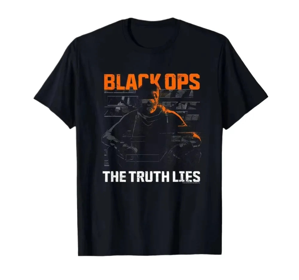 Black Call of Duty Ops Halftone Game T-Shirt T Shirt Women Tee Fashion Short Sleeve Tshirt Oversized Streetwear Tops