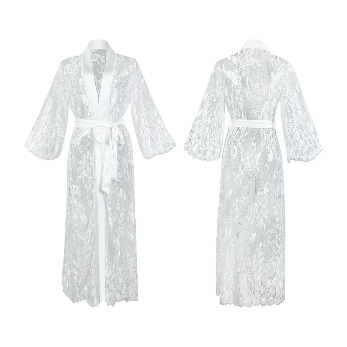 Women'S Home Sexy Pure Desire Love Mesh Pajamas Morning Robe Ice Silk Long Robe Sexy Lingerie Role Play Monos Para Mujer 
