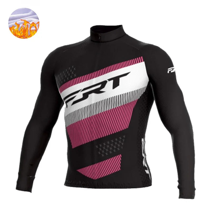 Winter Jacket Thermal Fleece Men Team Cycling Jacket Long Sleeve Jersey Suit Mtb Road Bike Clothes Ciclismo Hombres