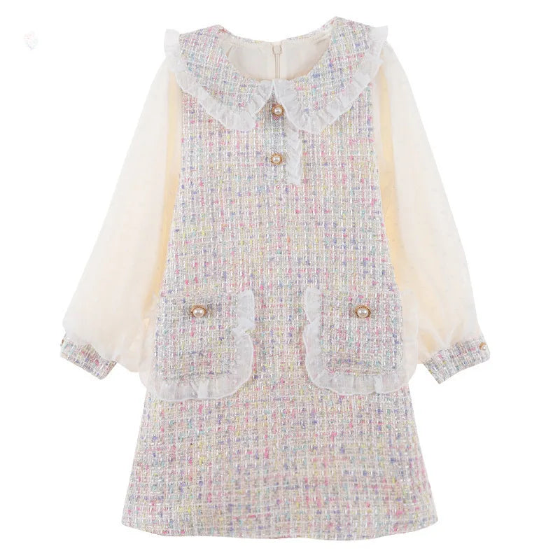 Children's Clothing Girls Spring and Fall Dress 2025 New Girls Small Fragrant Wind Middle and Large Children Princess Skirt