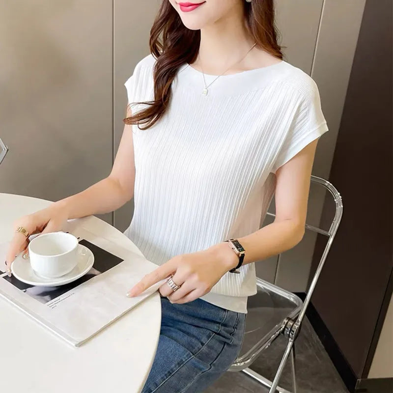 Blusas Mujer De Moda 2025Verano Short Sleeve Knitted Tops Sweater Women Pullovers Sweaters For Women Woman Sweaters Blusa