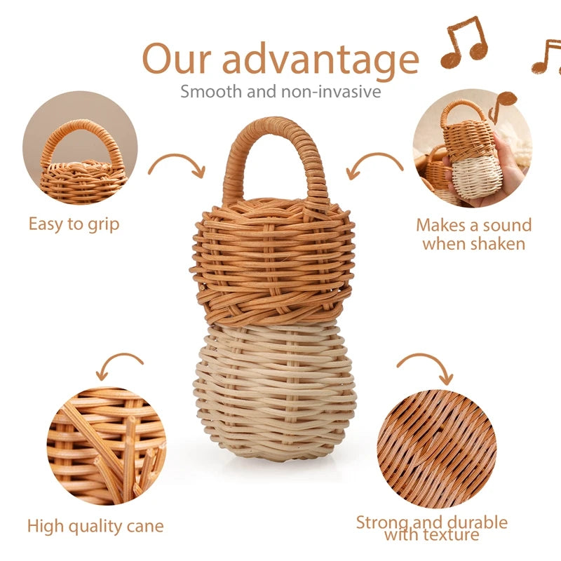 Baby Toys Rattan Pine Bell Wooden Rattan Toys Wooden Baby Rattle Rattan Toy Bell rattle Toy Baby pro Baby Comfort Products