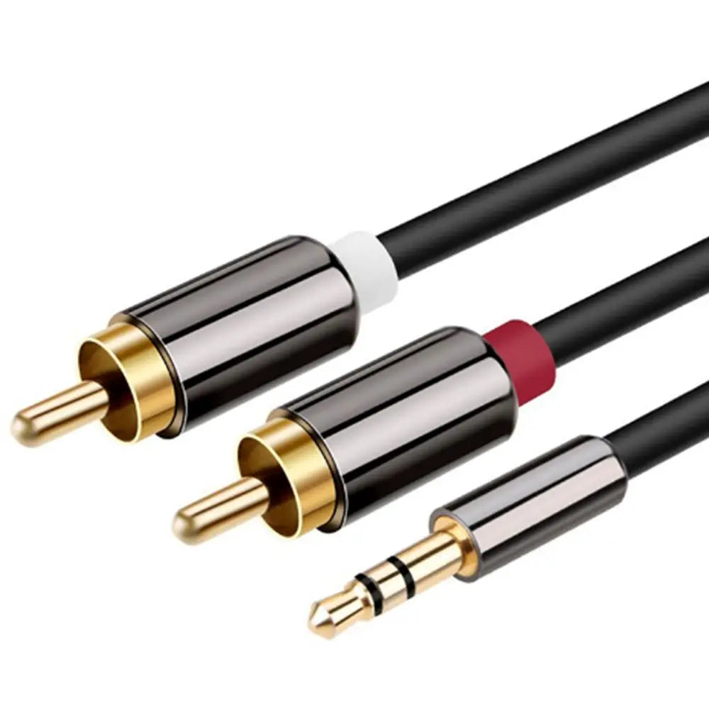 TV Computer 3.5mm Jack Speaker Headphone Amplifier RCA Cable 3.5 To 2RCA Splitter Audio Cable