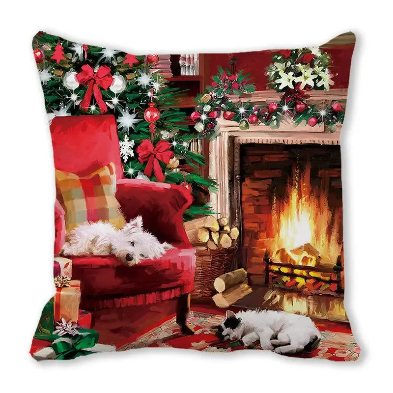 New Years Gifts Christmas Ornaments Pillow Cases Merry Home Decorations Cushion Covers