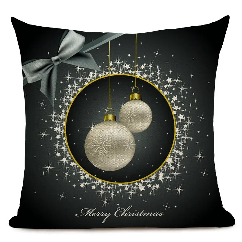 1pcs/SET Christmas Tree Pattern Linen Throw Pillow Case, Decorative Cushion Cover, Car, Home, Sofa Decor, Merry Christmas