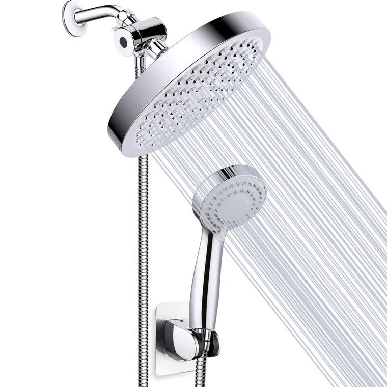 Bathroom Concealed 6-inch ABS Pressurized Shower Set Matte Black Showerhead Combination Toilet Top Spray Shower