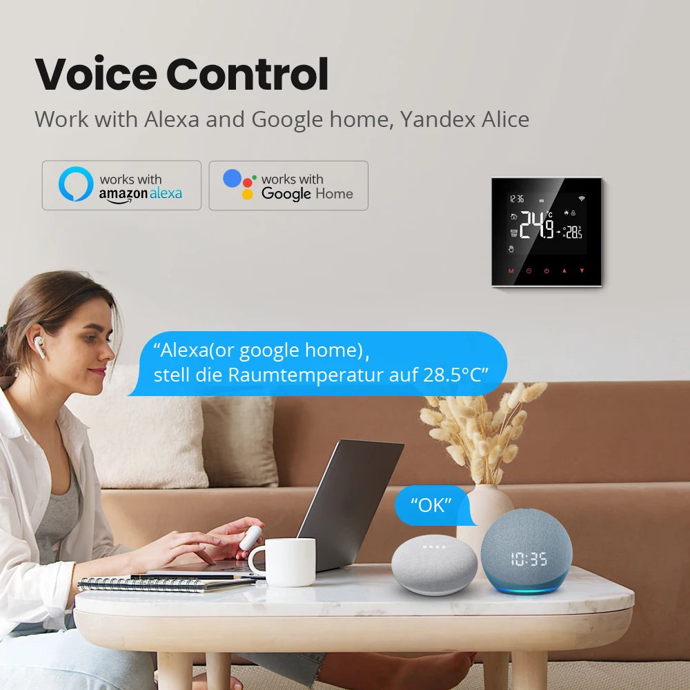 AVATTO Tuya WiFi/ZigBee Smart Thermostat,Electric Floor Heating Water/Gas Boiler Controller Works With Alexa,Google Home,Alice