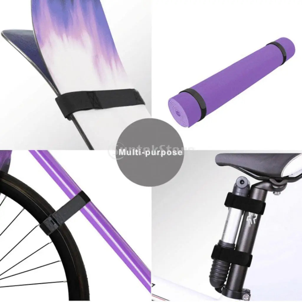 10 Pieces Adjustable Bike Rack Strap Bicycle Wheel Stabilizer Straps Cable Cord Tie Downs Yoga Mat Bundle Straps
