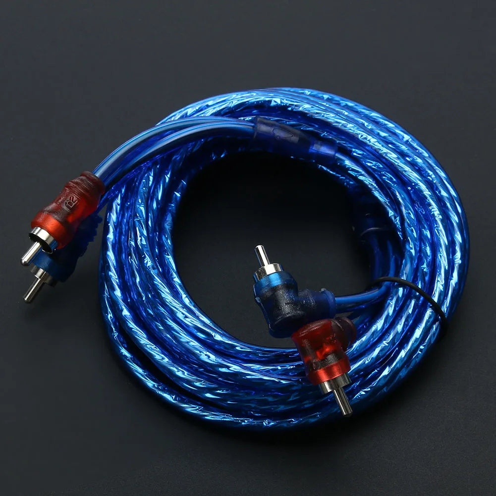 5m Car Modified RCA Audio Cable Pure Copper Car Audio Power Amplifier Cable Automotive Electronics Accessories