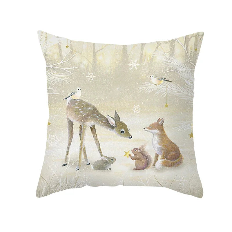 New Years Gifts Christmas Ornaments Pillow Cases Merry Home Decorations Cushion Covers