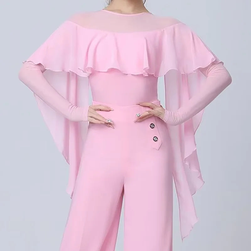 Sexy Latin Dance Tops Women Performance Ballroom Leotard Clothes Waltz Bodysuit Tango Blouse Practice Costumes body ropa mujer