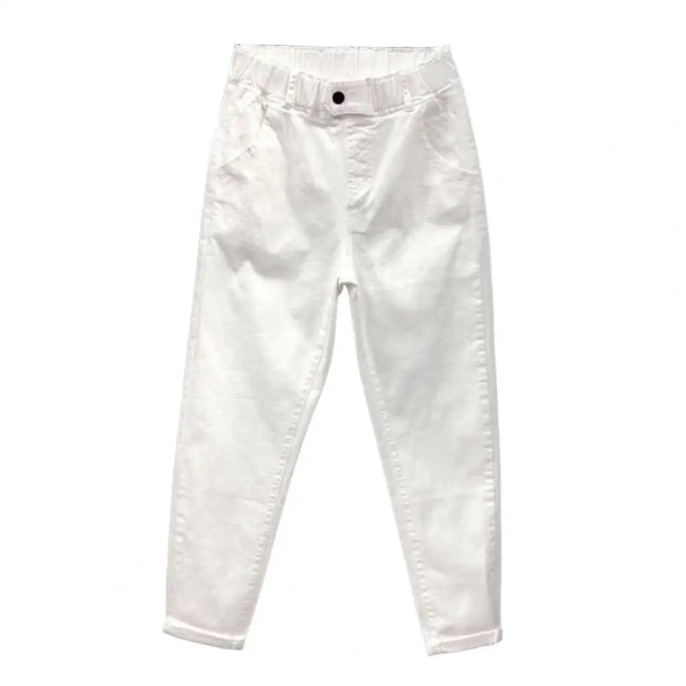 Women Fashion With Pockets Satin Cargo Pants Vintage High Waist Harem Fly Female Trousers Mujer
