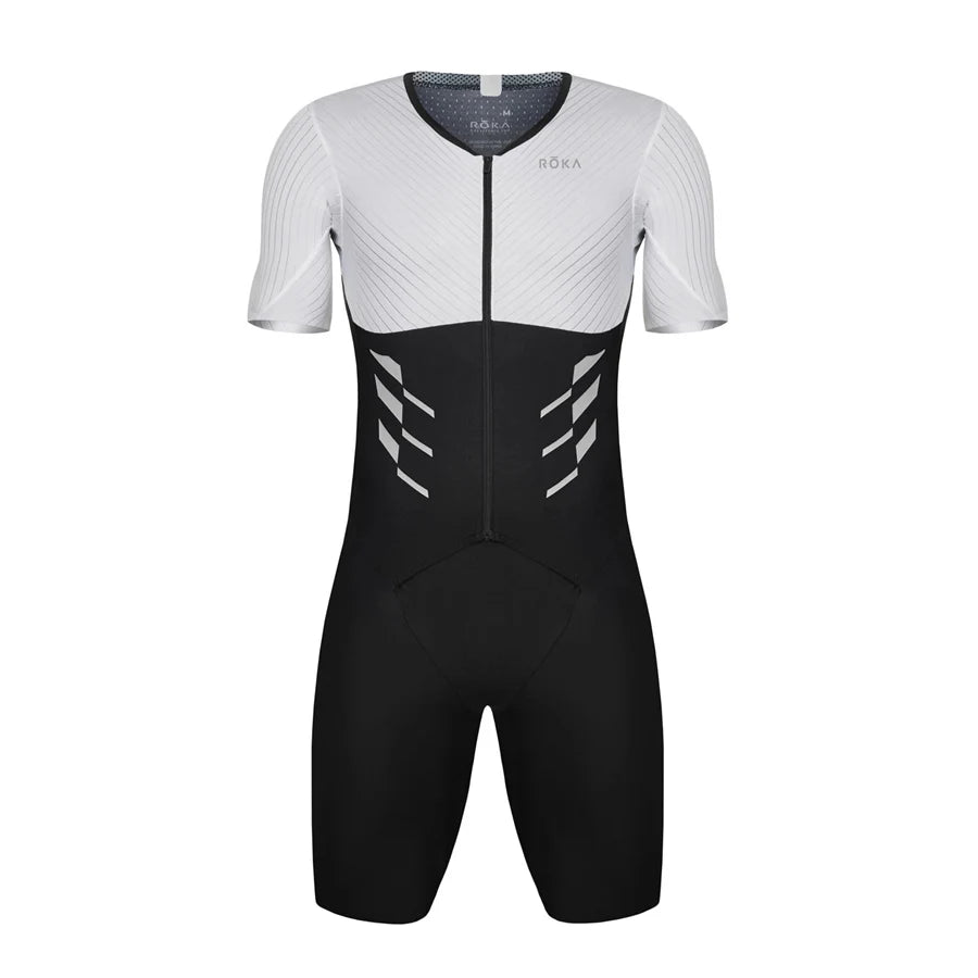 ROKA Triathlon Suit Men Short Sleeve Cycling Jersey Jumpsuit Triathlon Speedsuit Trisuit Ciclismo Hombre Ropa Running Clothing