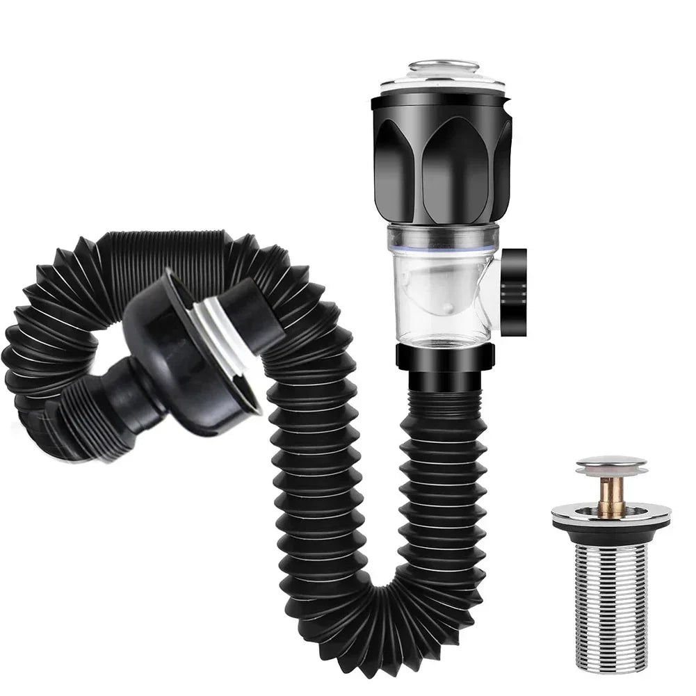 Bathroom Sink Drain Pipe Set Retractable Deodorant Sewer Drainage Water Hose Wash Basin Drainer Bathroom Kitchen Drain Access