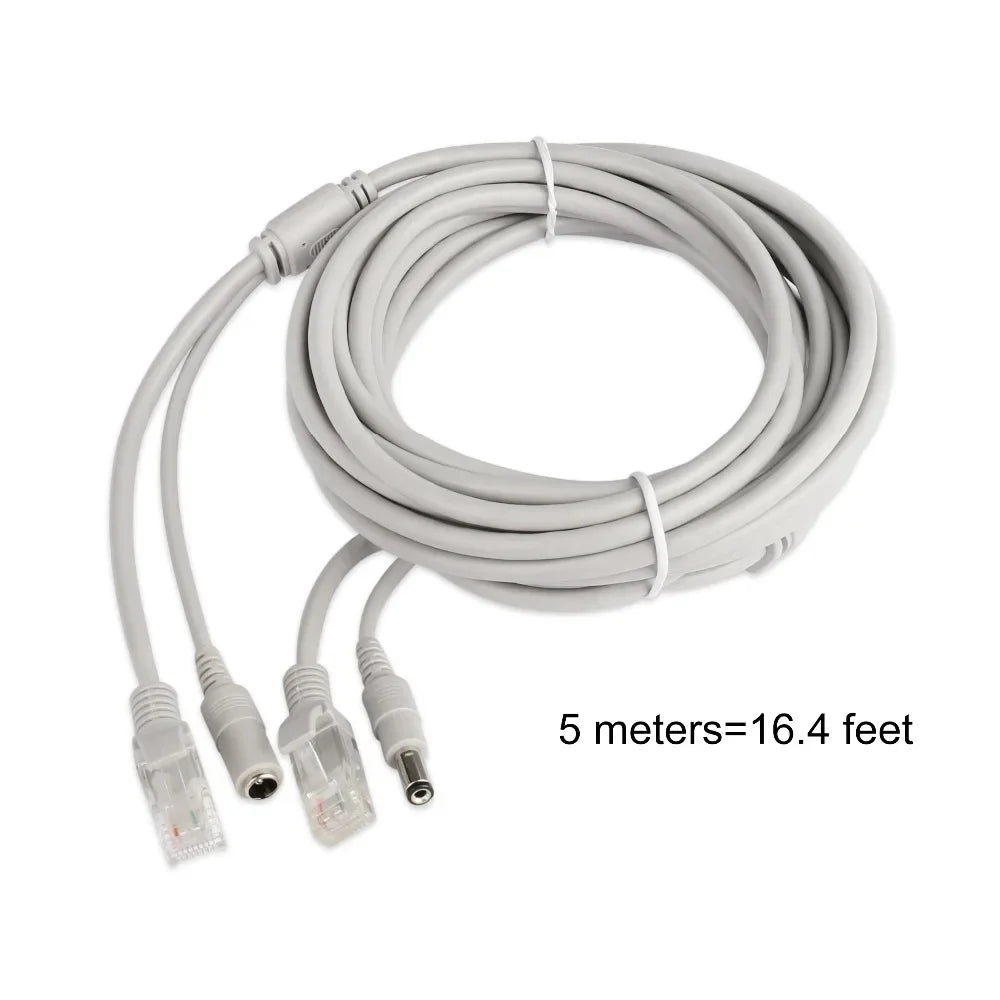 30m/20m/15m/10m/5m RJ45 + DC 12V Power Lan Cable Cord Network Cables for CCTV network IP Camera