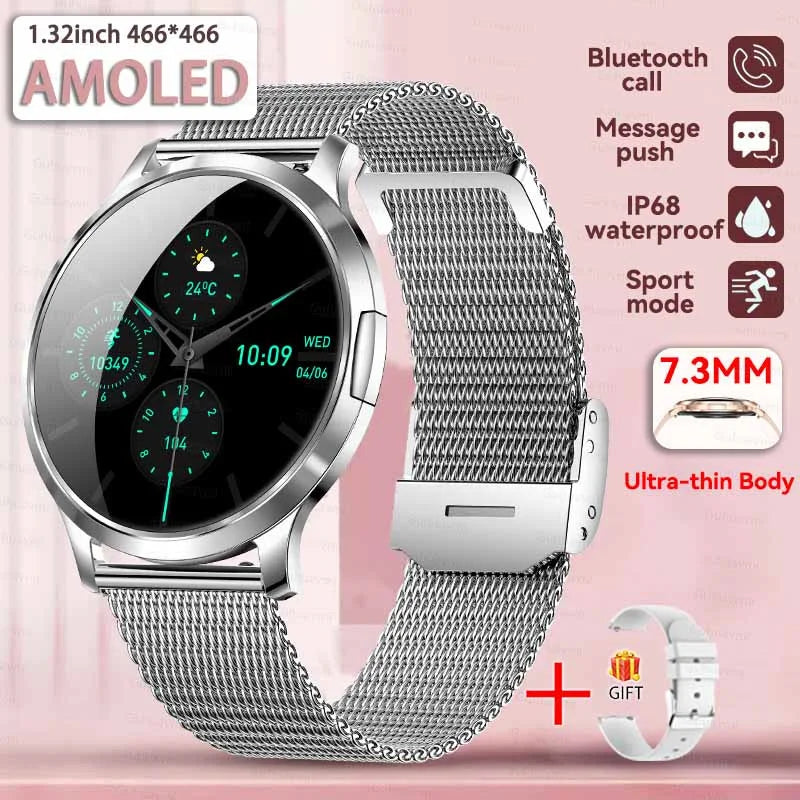 Women's Health Fashion Smart Watch 3D Curved HD Screen Heart rate Bluetooth call Sports Fitness Bracelet Light luxury SmartWatch