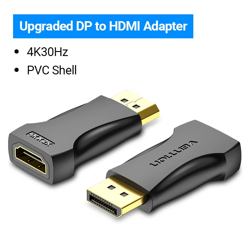 Vention DP to HDMI Adapter 4K30Hz Display Port Male to HDMI Female Converter for PC Laptop Projector DisplayPort to HDMI Adapter