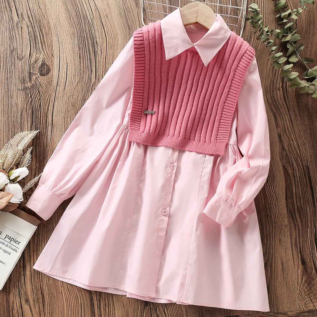 Baby Clothes Kids Party Dresses for Girls Outfits Teenagers Pink Shirt Dress Children Costumes Spring Autumen 6 8 10 12 13 Years