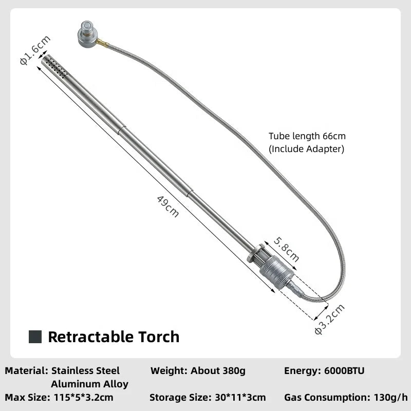 CAMPINGMOON XD-6-NE Torch spray Gun Outdoor Camping Stainless Steel Fire Torch Barbecue Point Carbon CampingGear Spray Gun