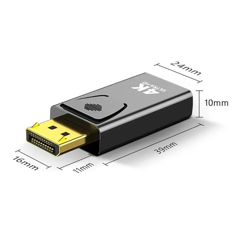 4K DisplayPort to HDMI-compatible Adapter Cable 1080P DP to HDMI-compatible Video Audio Converter For PC TV Laptop Projector