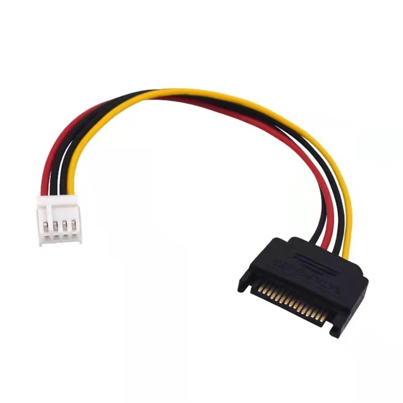 2Pcs 15pin Sata Male to 4pin Floppy FDD Female Power Converter Adapter Cable Sata Power 15p to 4p Connector 20cm/7.87in
