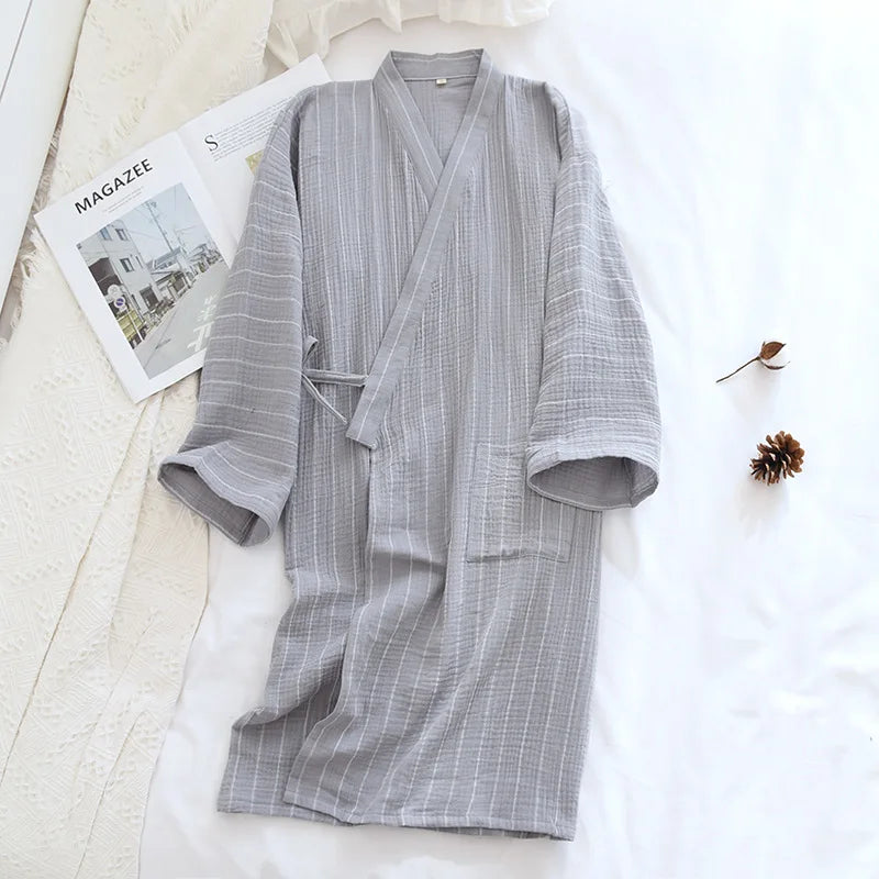 New Cotton Women Robe kimono pajamas Spring Summer Cozy gauze pajamas nightgown Dressing Female bathrobe Sleepwear long pijama