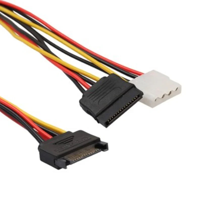 High-Quality SATA 15pin Power Supply to SATA 15pin and IDE 4pin Power Splitter Cables for Motherboards and Hard Drives