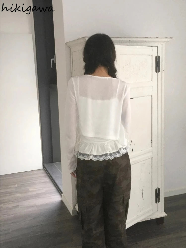 2025 Ropa Mujer Korean Fashion Vest for Women Patchwork Lace Sweet Camis Sleeveless Tunic Camis Solid Color Summer Sexy Tanks