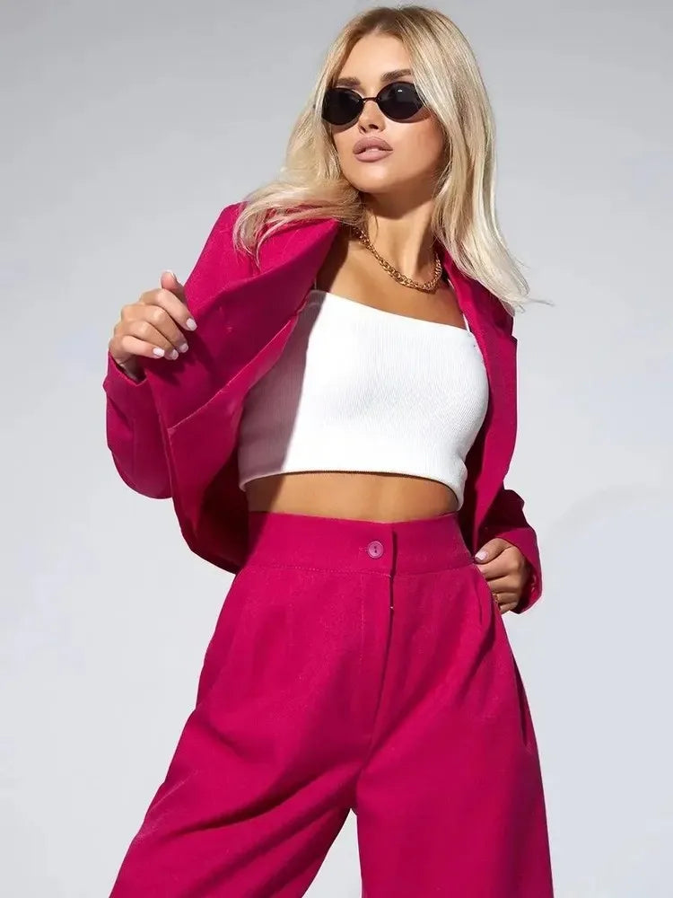 Women's Clothing 2025 Autumn New Fashion Casual Short Small Suit Slim Fit Trousers Women's Suit Костюм Женский Летний