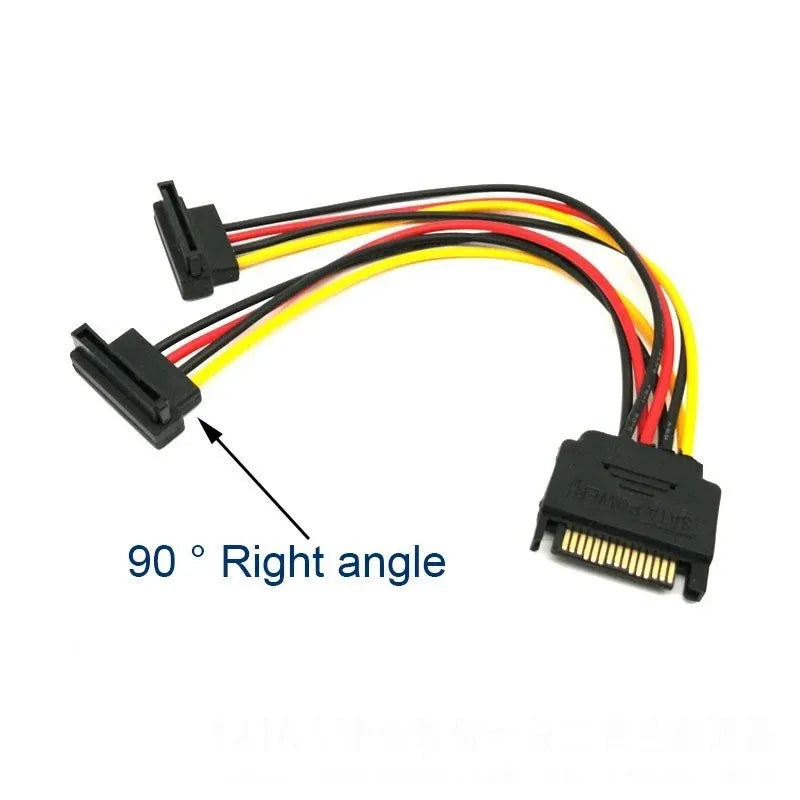 SATA 15pin Male to 2 x SATA 15pin Female Hard Disk Power Cable Serial ATA Y Splitter Dual Extension Cord Adapter Connector