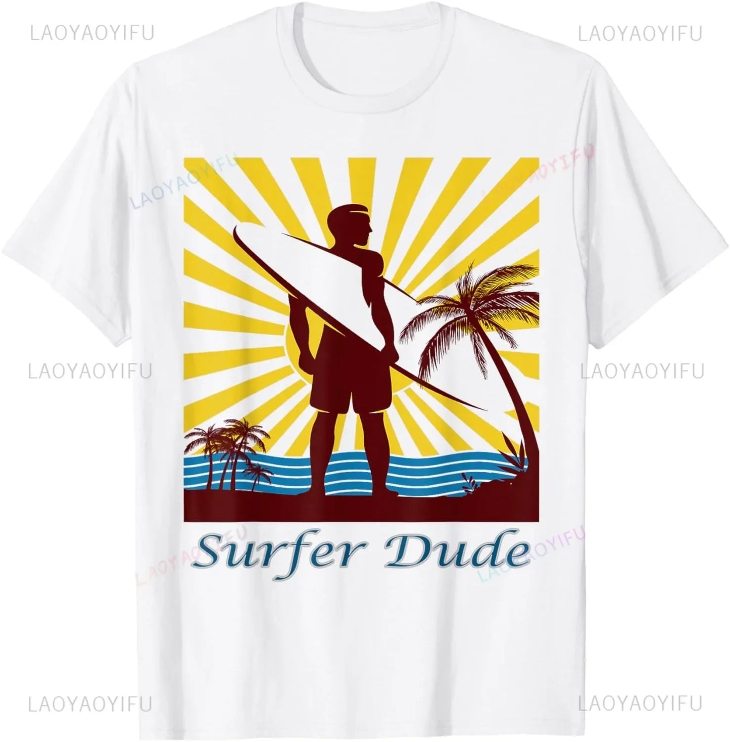 Surfing Apparel - Surfer Surf T-Shirt Men Clothing Tops Streetwear Graphic T Shirts Camisetas Vintage T Shirt Ropa Hombre